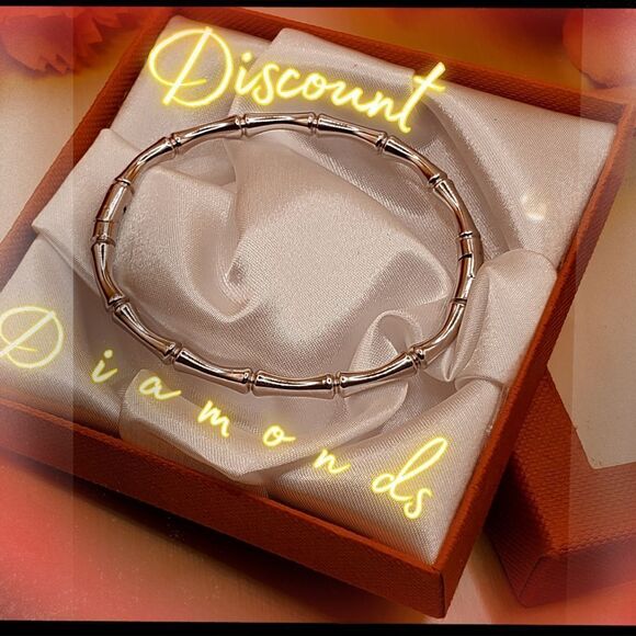 Openable Bamboo Oval Bangle Bracelet inner diam 2 x 2.5 in. Sterling Silver - Picture 8 of 10